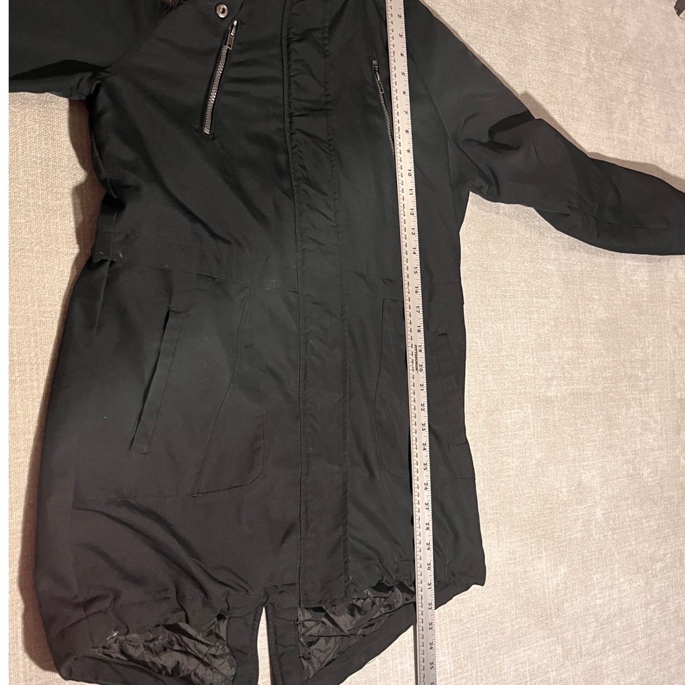 NUVANO Womens Black Faux Fur Hood Parka Winter Jacket Coat Size M - Picture 7 of 9